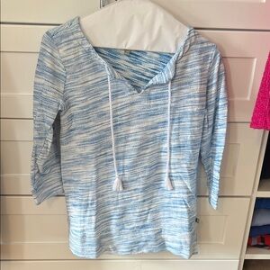 Talbots Blue and White Knit Sweater